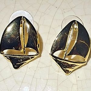Gold sailboat Nautical Fornash earrings